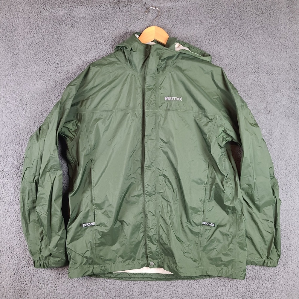 Marmot Olive Green Hooded Rain Jacket